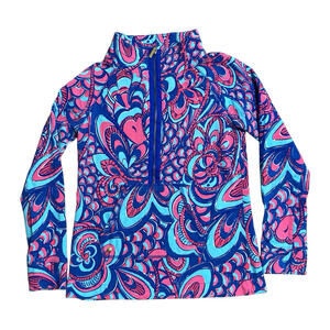 Lilly Pulitzer Skipper Popover Weekender Jacket Reel Me Blue Pink Sun Womens S
